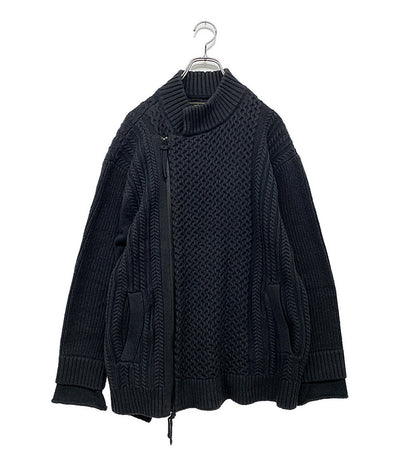 エゴトリッピング  ニットジャケット DOUBLE KNIT JACKET ブルーグレー      メンズ SIZE 48  EGO TRIPPING