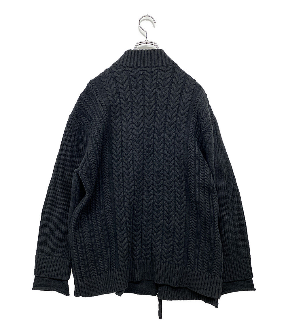EGO TRIPPING ニットジャケット DOUBLE KNIT JACKET ブルーグレー メンズ SIZE 48 エゴトリッピング