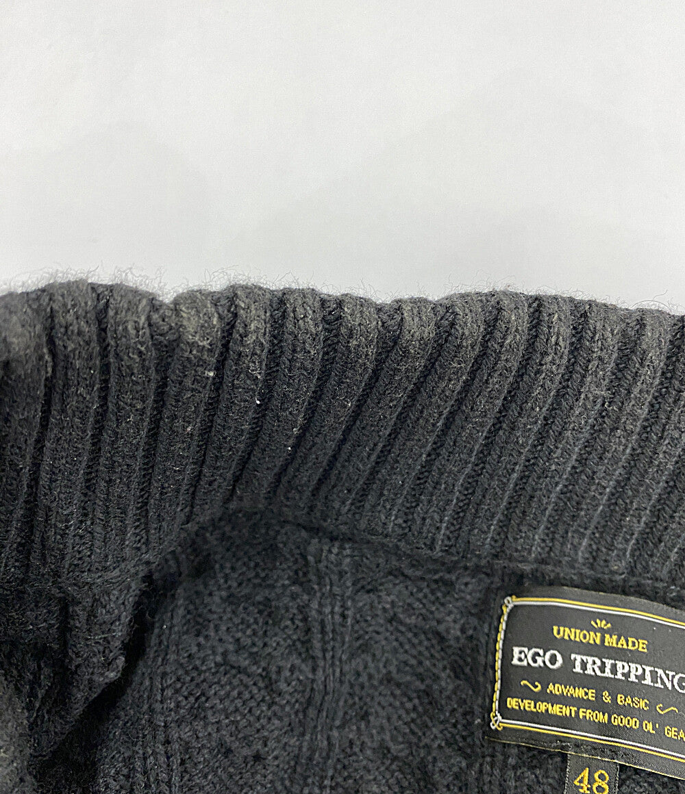 EGO TRIPPING ニットジャケット DOUBLE KNIT JACKET ブルーグレー メンズ SIZE 48 エゴトリッピング