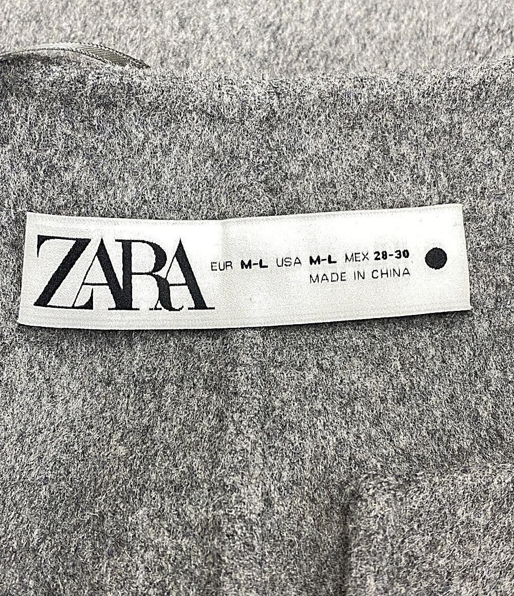 ザラ  ノーカラーコート ダブルフェイスコート ウール      レディース SIZE M-L  ZARA