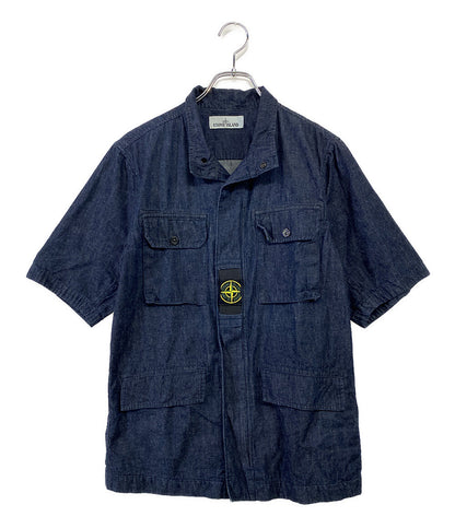 ストーンアイランド  半袖シャツ ワッペン デニムミリタリーシャツ      メンズ SIZE S  STONE ISLAND