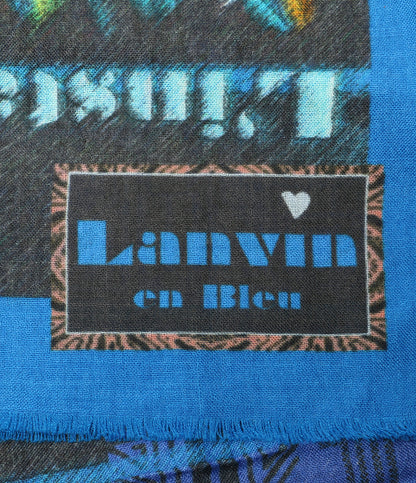 ランバンオンブルー  ストール 135周年記念 プリント ネイビー      レディース   LANVIN en Bleu