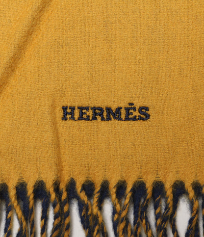 HERMES マフラー レクトヴェルソ Jaune Ocre Ocean メンズ エルメス