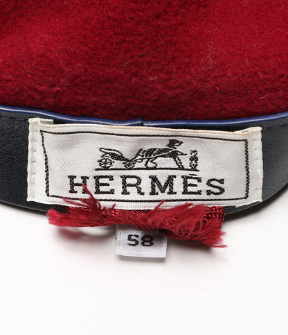 HERMES ベレー帽 ボルドー レディース SIZE 58 エルメス