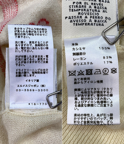 HERMES 長袖ニット 刺繍 Poste et cavalerie 21ss レディース SIZE 38 エルメス