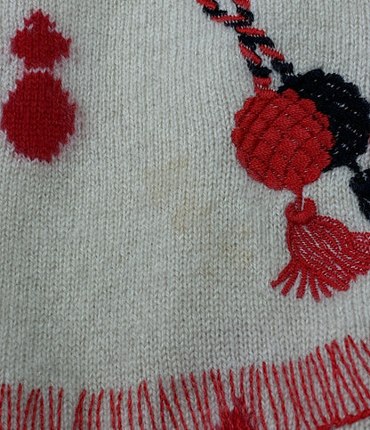 HERMES 長袖ニット 刺繍 Poste et cavalerie 21ss レディース SIZE 38 エルメス