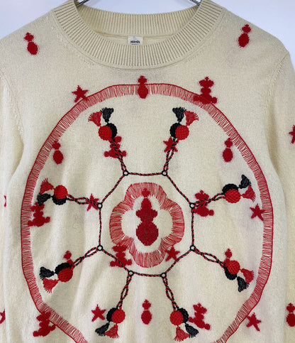 HERMES 長袖ニット 刺繍 Poste et cavalerie 21ss レディース SIZE 38 エルメス