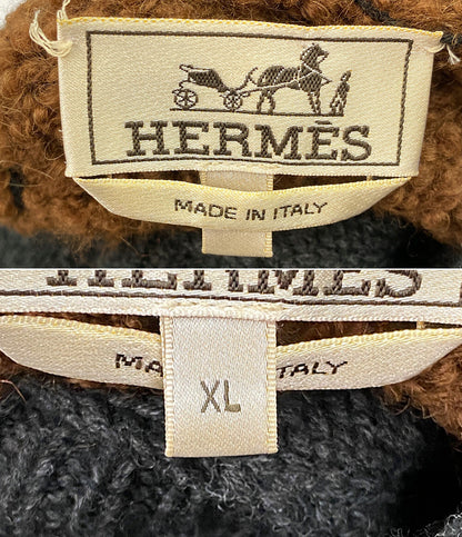 HERMES ニット タートルネック フランネルグレー メンズ SIZE XL エルメス
