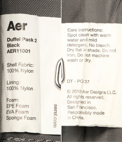 エアー リュック・デイパック Duffel Pack 2      メンズ   Aer