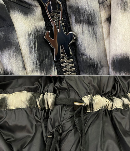 MONCLER GAMME ROUGE ファーダウンコート レオパード柄 レディース SIZE 2 モンクレールガムルージュ