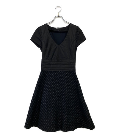 EMPORIO ARMANI 半袖ワンピース ブラック 切替 レディース SIZE 38 エンポリオアルマーニ
