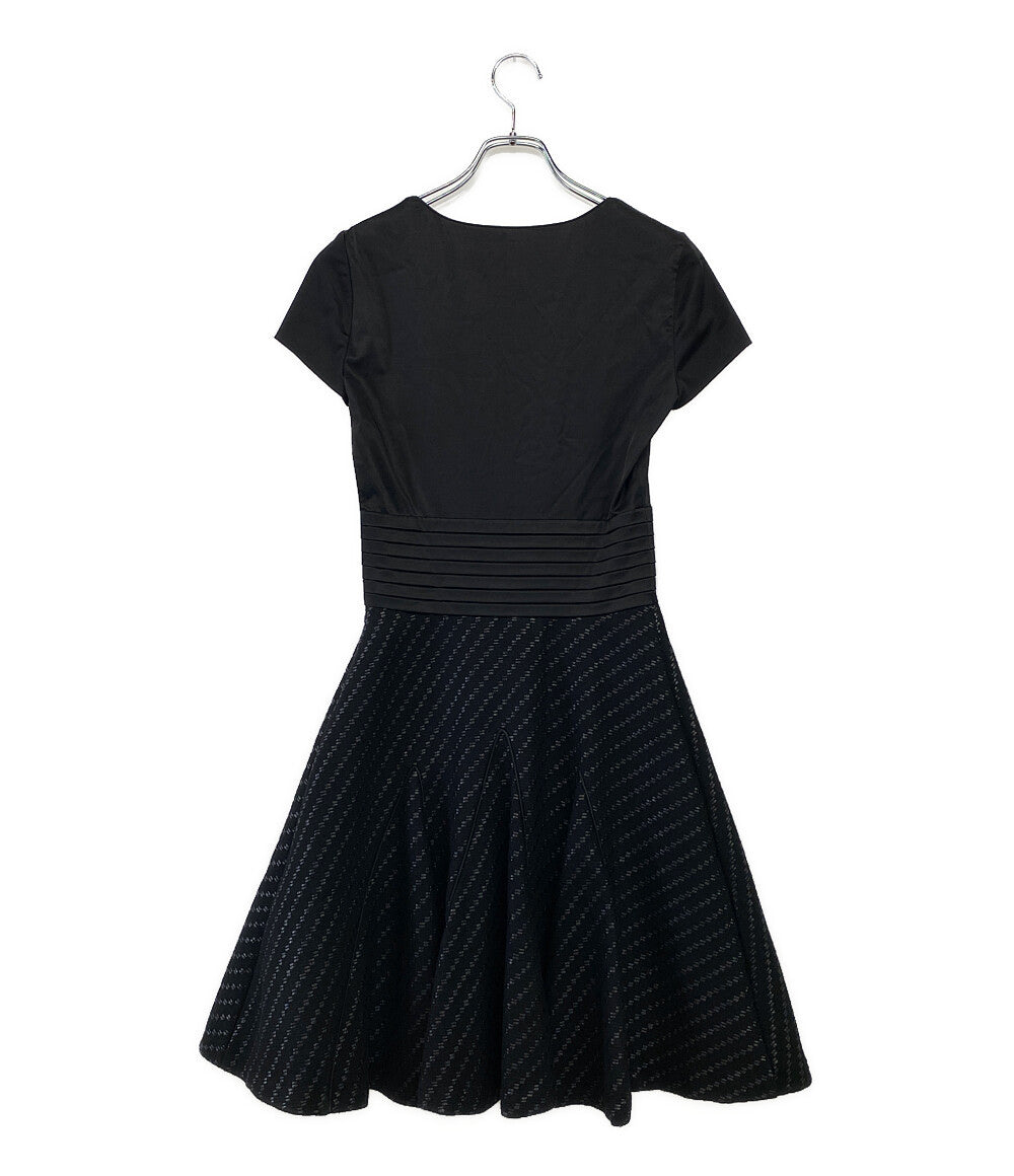 EMPORIO ARMANI 半袖ワンピース ブラック 切替 レディース SIZE 38 エンポリオアルマーニ