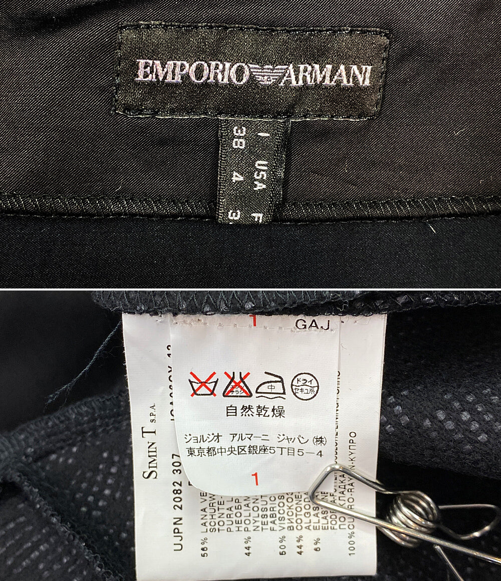 EMPORIO ARMANI 半袖ワンピース ブラック 切替 レディース SIZE 38 エンポリオアルマーニ