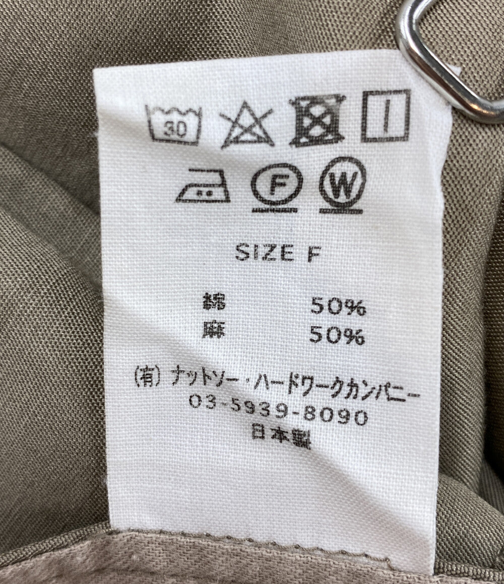 TOUJOURS トゥジュー コットンラミーベルテッドパンツ レディース SIZE F