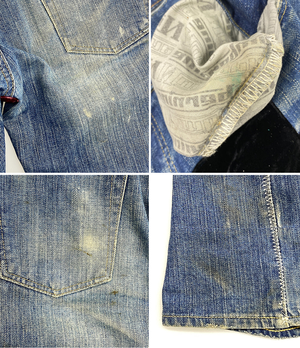 ナンバーナイン03SS/AW エヌエヌバイナンバーナイン デニムパンツ ベロアパッチワーク