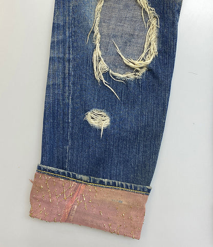 NUMBER (N)INE デニムパンツ ベロアパッチワークデニム 03ss メンズ SIZE - エヌエヌバイナンバーナイン