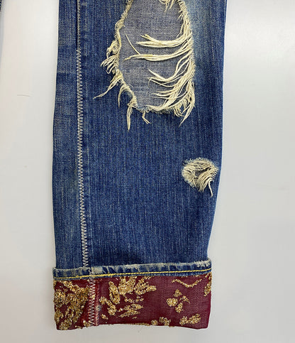 NUMBER (N)INE デニムパンツ ベロアパッチワークデニム 03ss メンズ SIZE - エヌエヌバイナンバーナイン