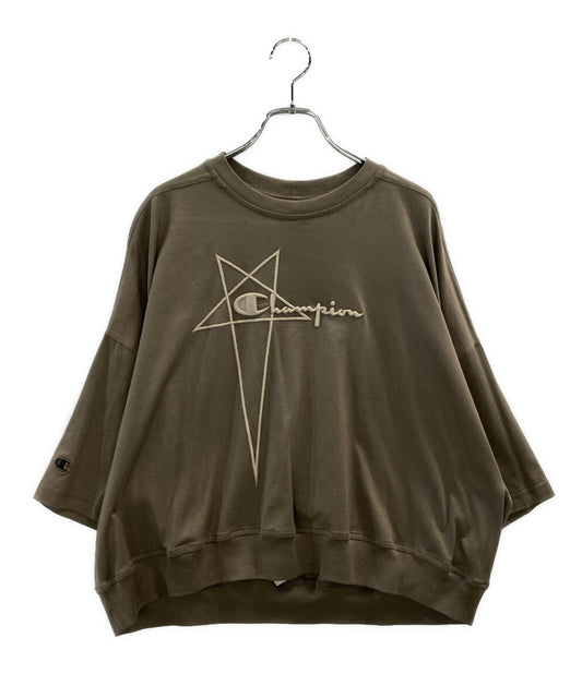 RICK OWENS×CHAMPION チャンピオン フロントロゴワイドカットソー CM02C9404-CHJEG メンズ SIZE XS リックオウエンス