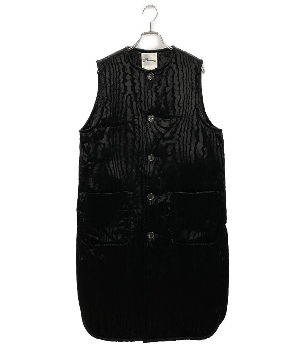 美品 noir Kei ninomiya ベルベット切替ロングベスト 24AW 3N-V009 レディース SIZE S ノワールケイニノミヤ