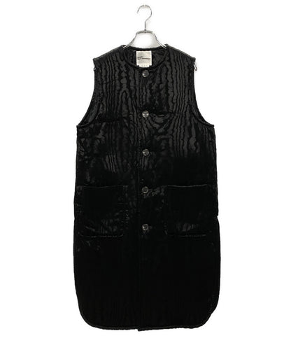 美品 noir Kei ninomiya ベルベット切替ロングベスト 24AW 3N-V009 レディース SIZE S ノワールケイニノミヤ