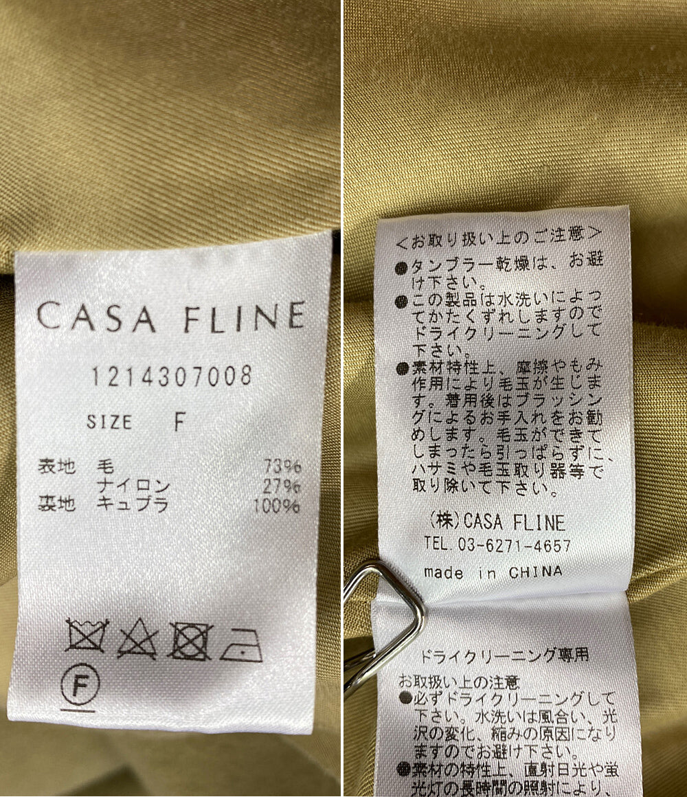 Casa fline カーサフライン ウールロングテーラードコート レディース SIZE F