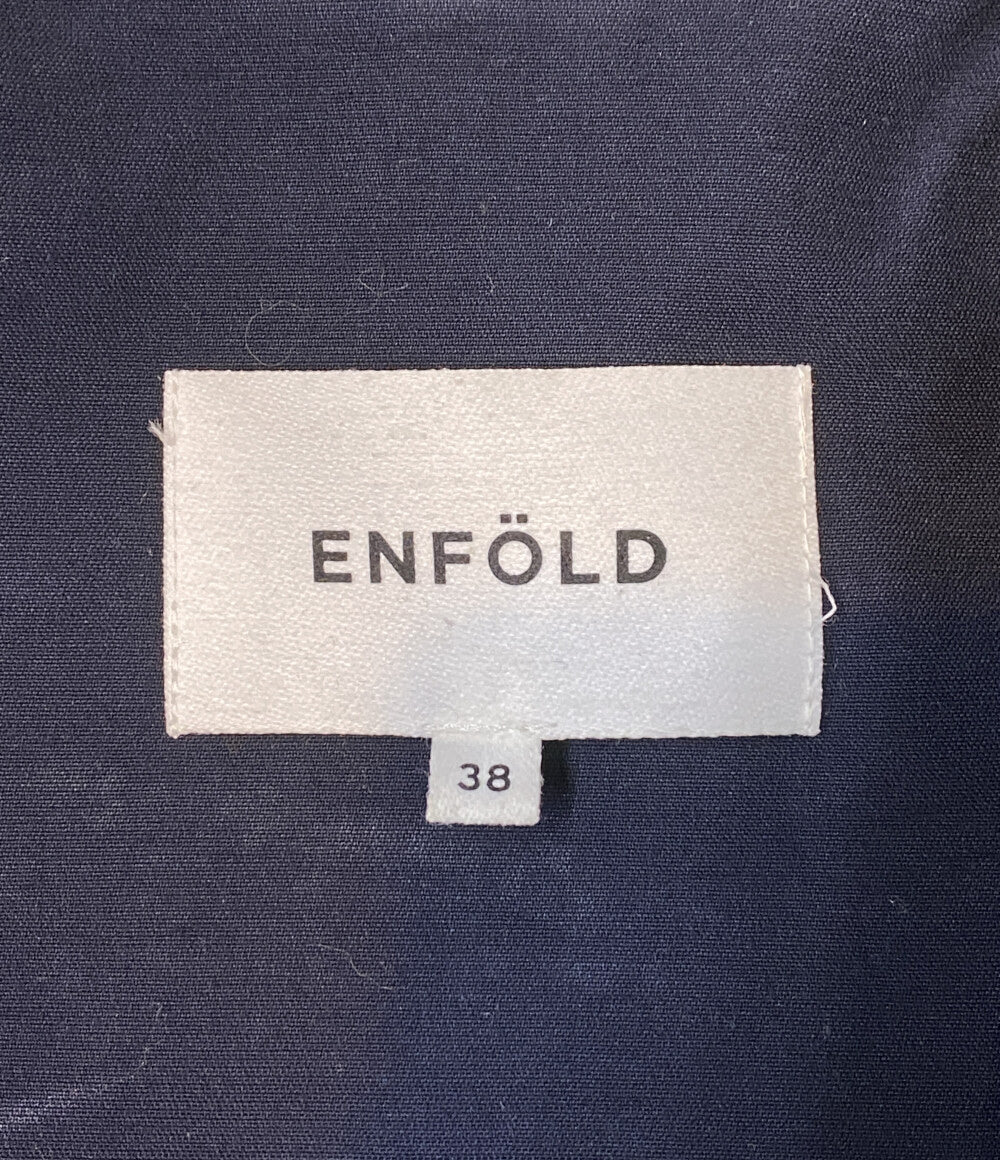 ENFOLD ダブルフェイスノーカラーAラインコート 18SS 300BS330-0670 レディース SIZE 38 エンフォルド