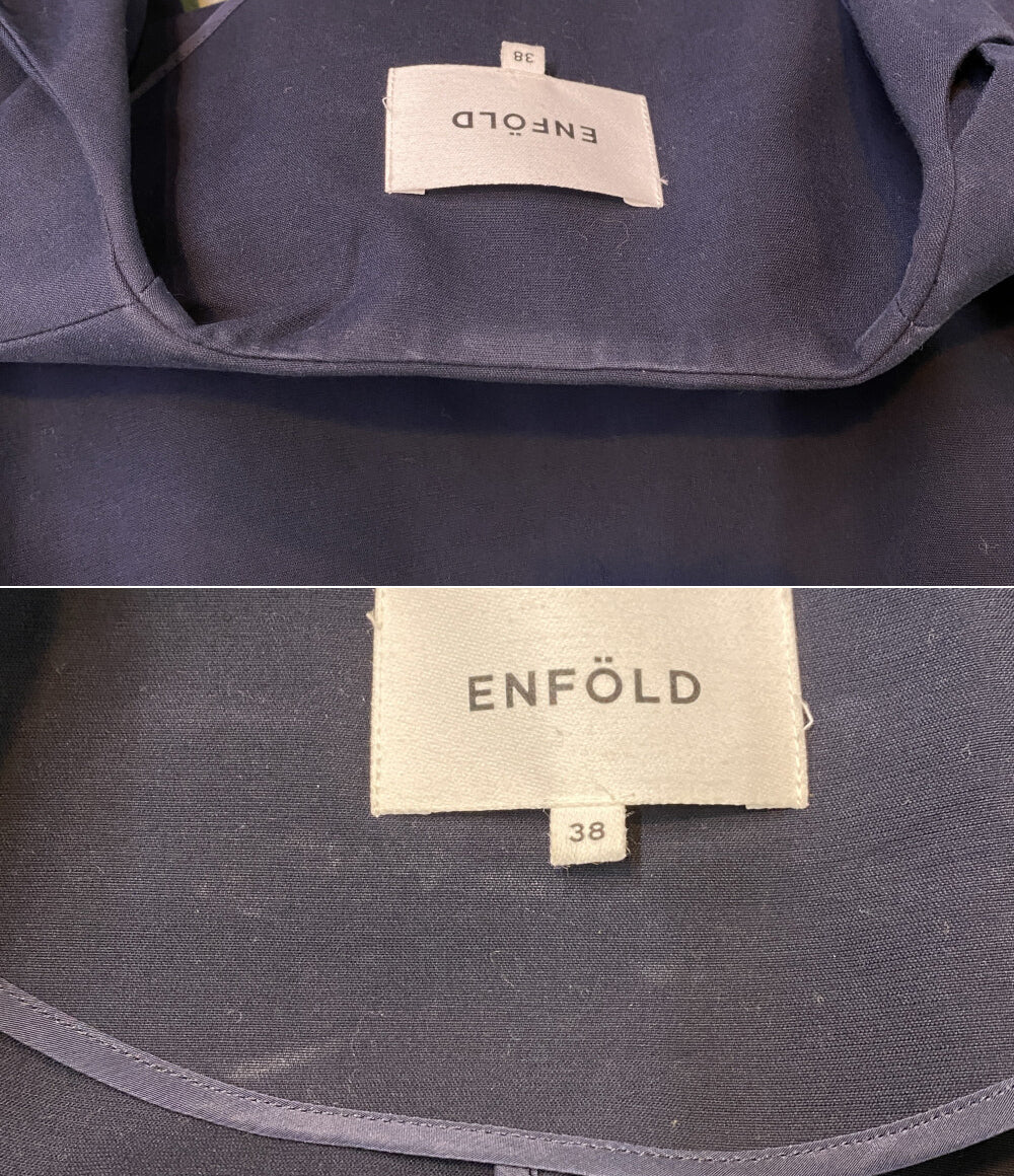 ENFOLD ダブルフェイスノーカラーAラインコート 18SS 300BS330-0670 レディース SIZE 38 エンフォルド