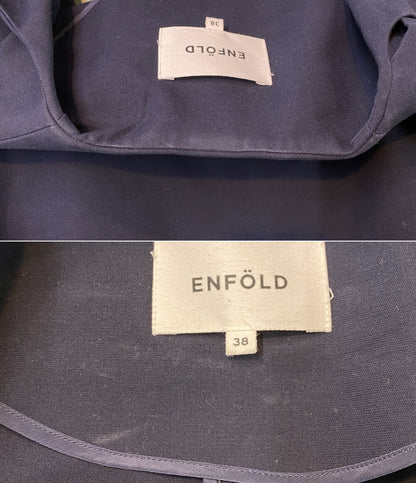 ENFOLD ダブルフェイスノーカラーAラインコート 18SS 300BS330-0670 レディース SIZE 38 エンフォルド