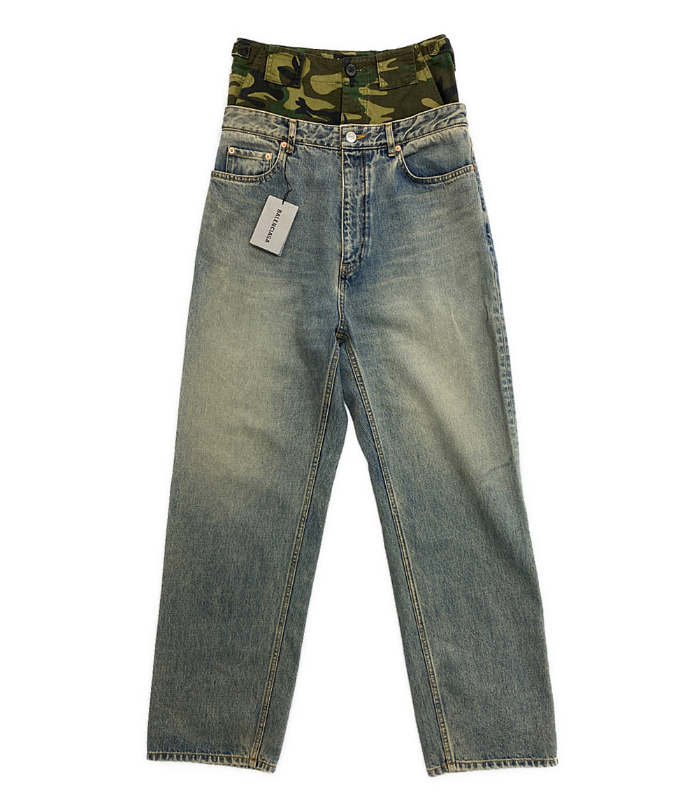 BALENCIAGA レイヤードワイドデニムパンツ661609 21aw メンズ SIZE XS バレンシアガ