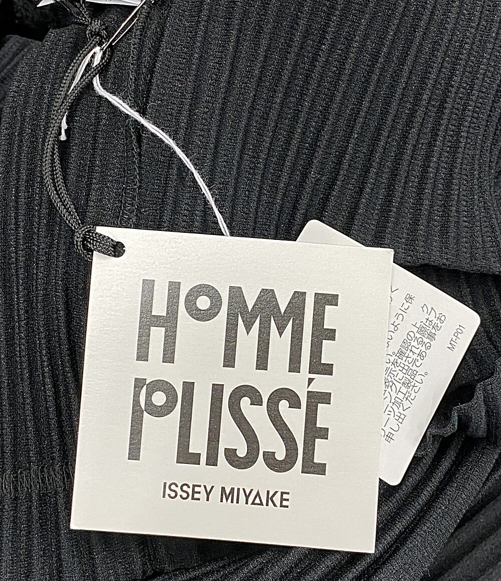 オム プリッセ イッセイミヤケ 美品 プリーツカットソー ブラック 25SS     メンズ SIZE 3  ISSEY MIYAKE HOMME PLISSE