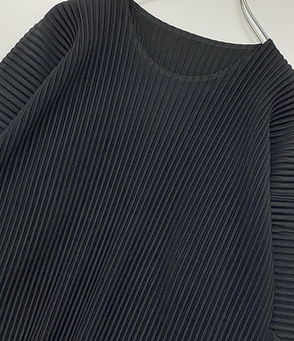 オム プリッセ イッセイミヤケ 美品 プリーツカットソー ブラック 25SS     メンズ SIZE 3  ISSEY MIYAKE HOMME PLISSE