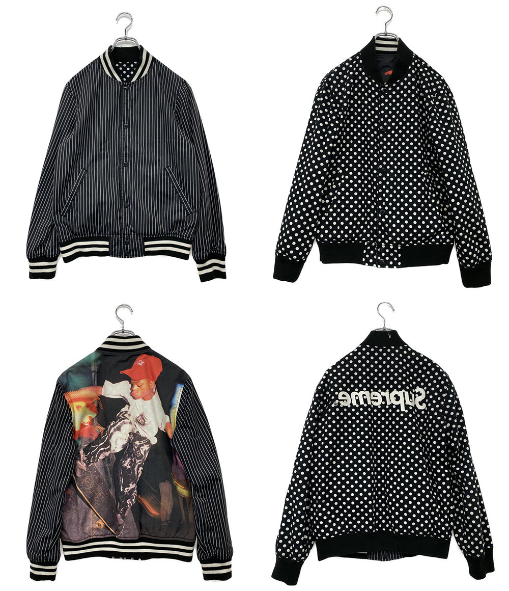 Supreme×COMME des GARCONS SHIRT ベースボールジャケット Reversible Varsity Baseball Jacket 14SS メンズ SIZE S シュプリーム