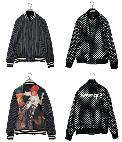 Supreme×COMME des GARCONS SHIRT ベースボールジャケット Reversible Varsity Baseball Jacket 14SS メンズ SIZE S シュプリーム