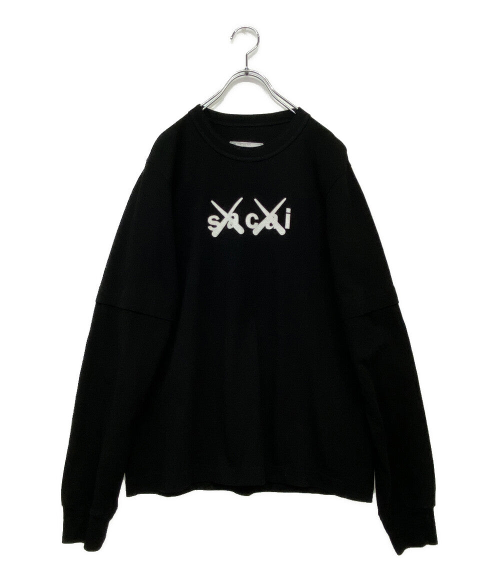 サカイ カウズ 長袖Ｔシャツ layered sleeve cut sew 21-0287S レディース SIZE 2 sacai×KAWS