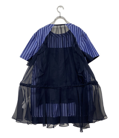sacai プルオーバー インナー付き Cotton Stripe Chiffon Pullover 21SS 21-05574 レディース SIZE 1 サカイ
