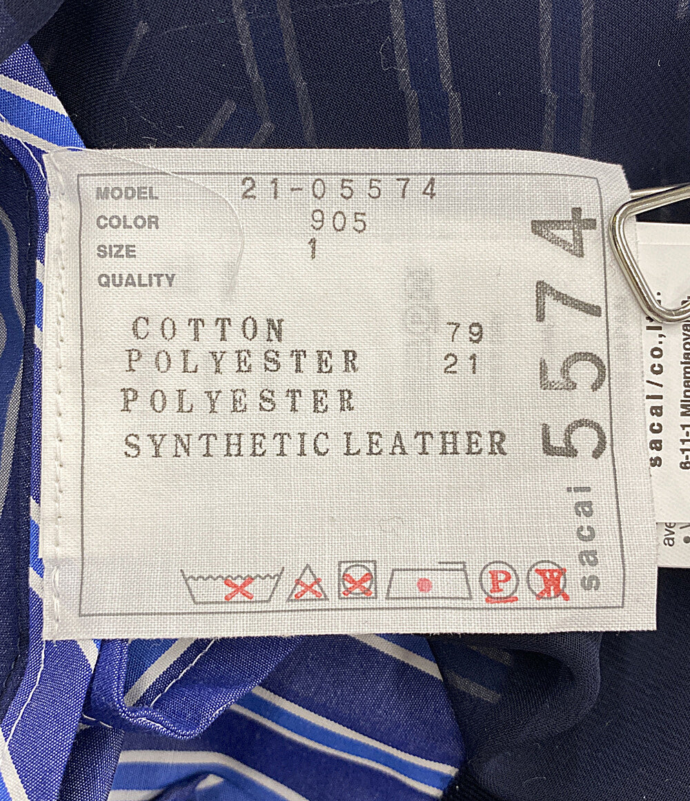 サカイ プルオーバー インナー付き Cotton Stripe Chiffon Pullover 21SS 21-05574 レディース SIZE 1 sacai