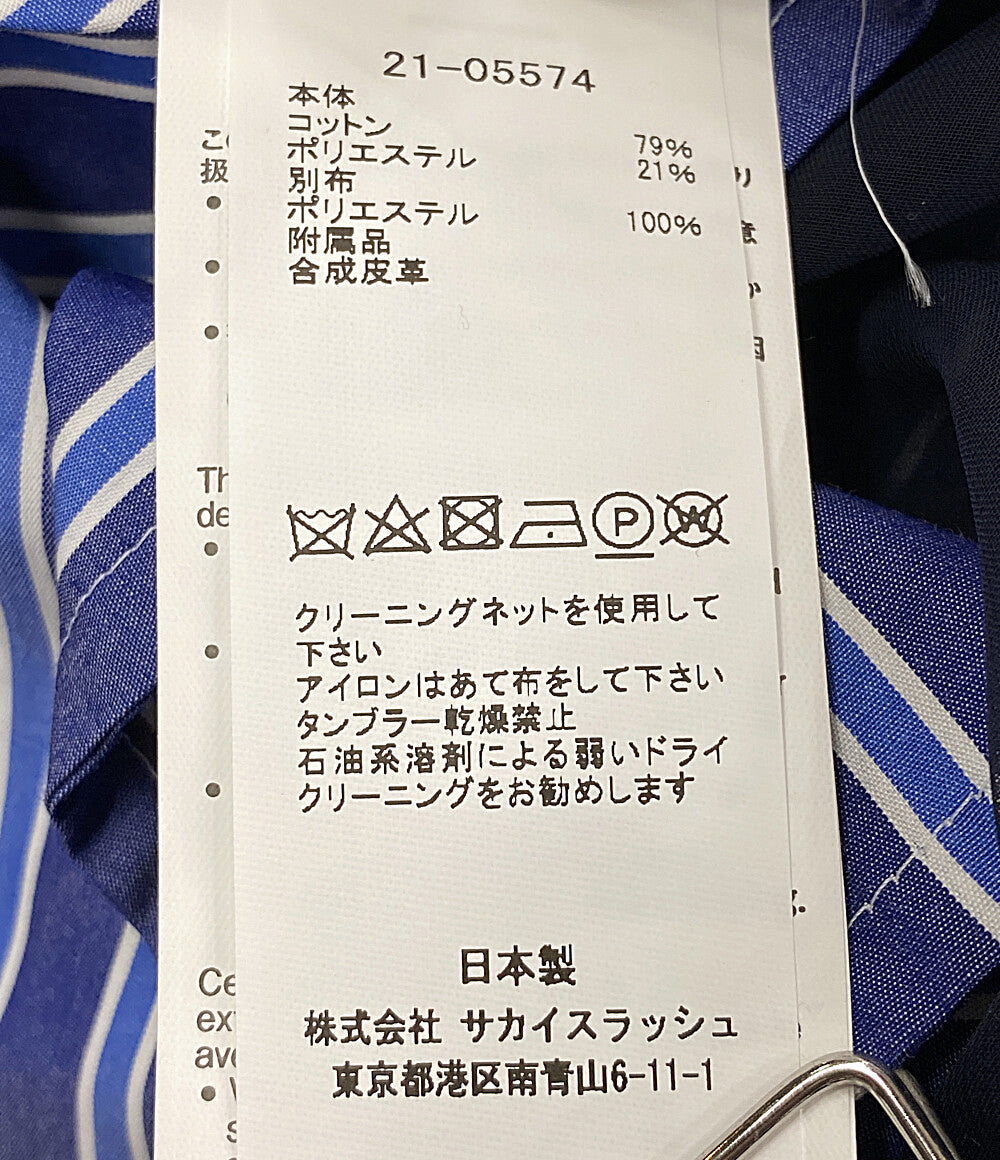 sacai プルオーバー インナー付き Cotton Stripe Chiffon Pullover 21SS 21-05574 レディース SIZE 1 サカイ