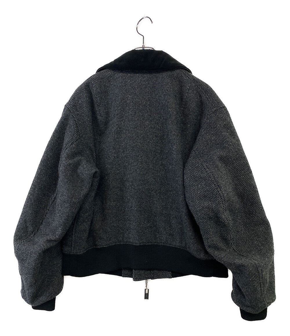 YOHJI YAMAMOTO POUR HOMME 中綿ブルゾン CARSE TWEED FLIGHT JACKET 24aw HO-Y11-109 メンズ SIZE 2 ヨウジヤマモトプールオム
