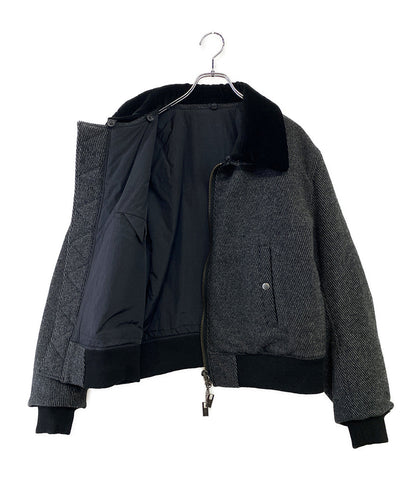 YOHJI YAMAMOTO POUR HOMME 中綿ブルゾン CARSE TWEED FLIGHT JACKET 24aw HO-Y11-109 メンズ SIZE 2 ヨウジヤマモトプールオム