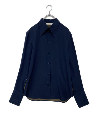 クロエ 長袖シャツ シルククレープシャツ ネイビー レディース SIZE 34 Chloe
