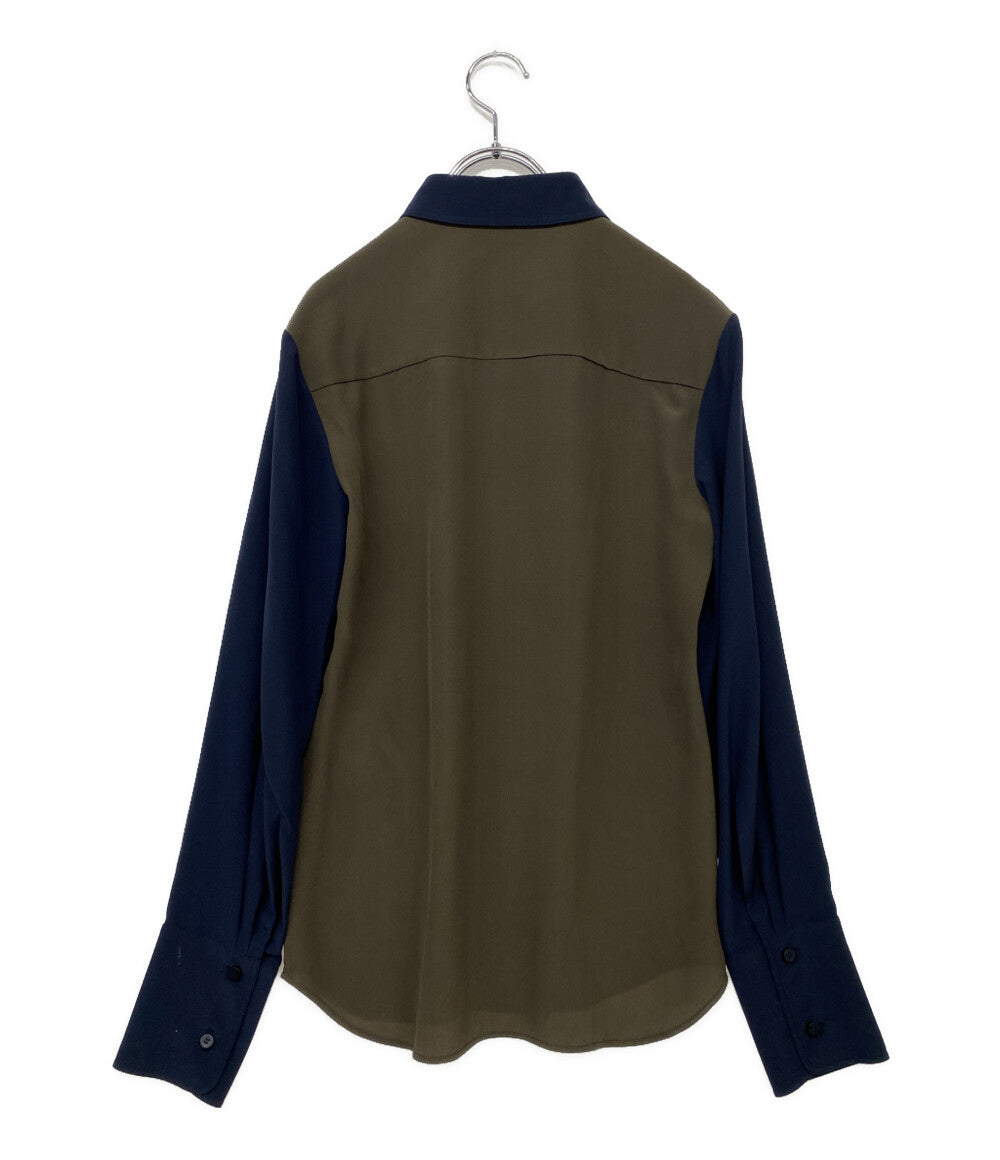 クロエ 長袖シャツ シルククレープシャツ ネイビー レディース SIZE 34 Chloe