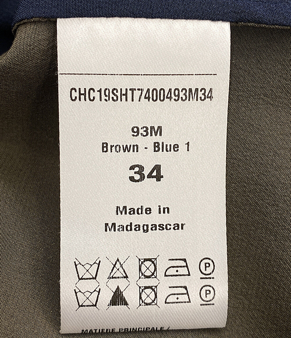 クロエ 長袖シャツ シルククレープシャツ ネイビー レディース SIZE 34 Chloe