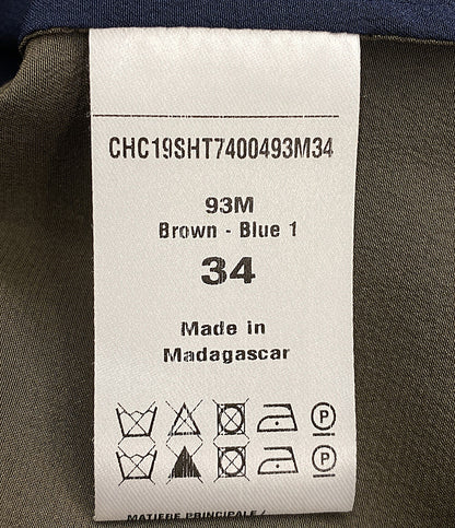 クロエ 長袖シャツ シルククレープシャツ ネイビー レディース SIZE 34 Chloe