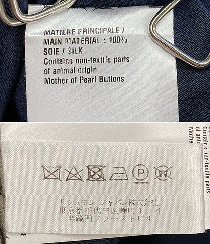 クロエ 長袖シャツ シルククレープシャツ ネイビー レディース SIZE 34 Chloe