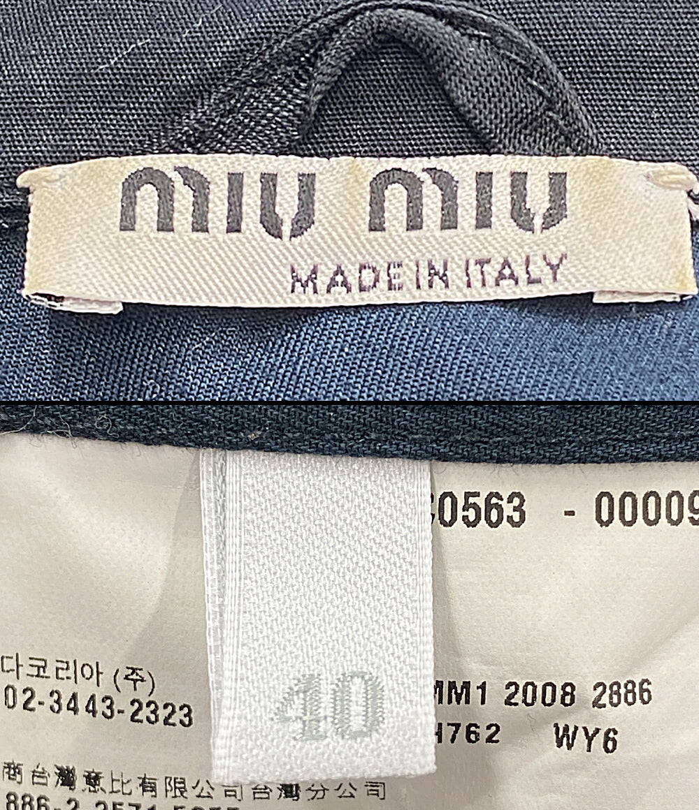 ミュウミュウ ショートジャケット ネイビー レディース SIZE 40 MIU