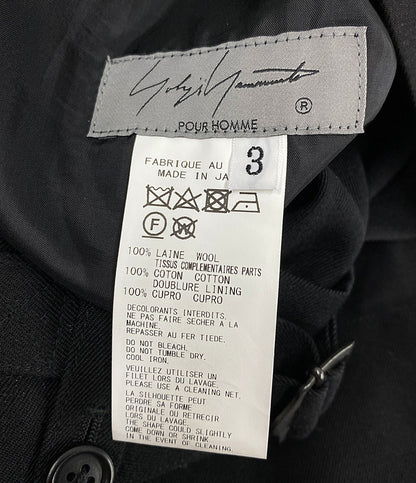 ヨウジヤマモトプールオム  パンツ WOOL GABARDINE YORK SWITCHING SKIRT 24AW    HO-S13-534 レディース SIZE 3  YOHJI YAMAMOTO POUR HOMME