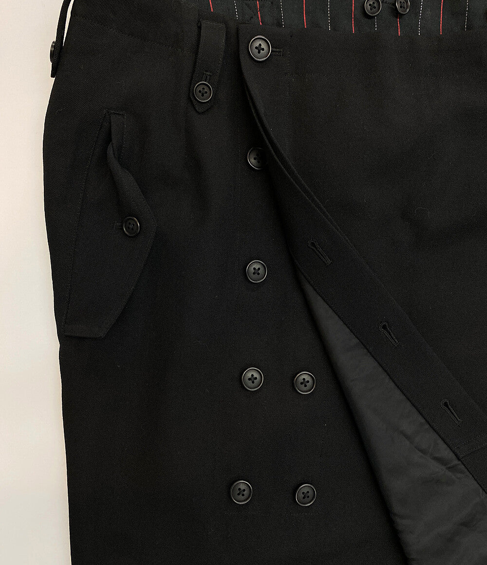 ヨウジヤマモトプールオム　24AW look3 ストライプパンツ ヨウジヤマモトプールオム 24AW ヴィンテージストライプ柄ワイドパンツ