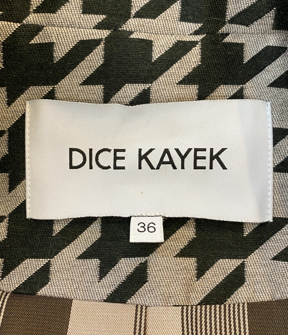 DICE KAYEK ディーチェ・カヤック ウールシルクチェックコート レディース SIZE 36