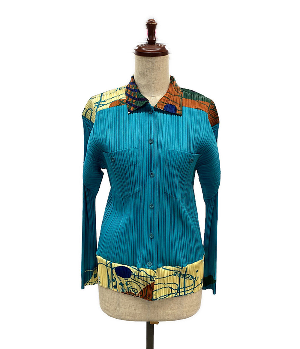 プリーツプリーズ 襟裾柄プリーツジャケット 12ss レディース SIZE 3 PLEATS PLEASE