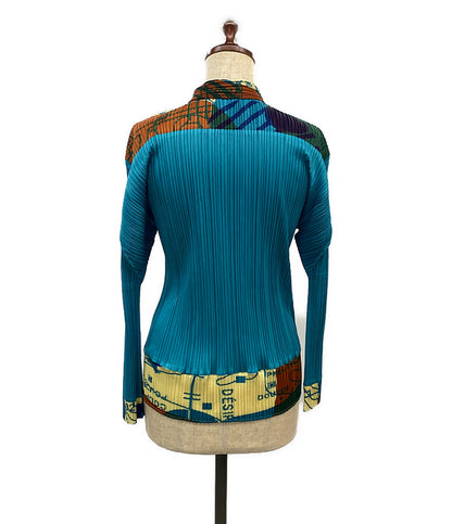 PLEATS PLEASE 襟裾柄プリーツジャケット 12ss レディース SIZE 3 プリーツプリーズ